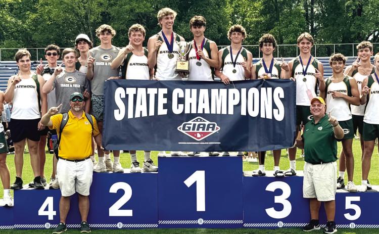 Last week, the Gatewood boys’ track and team won the GIAA Class AA state championship in Columbus. (CONTRIBUTED)